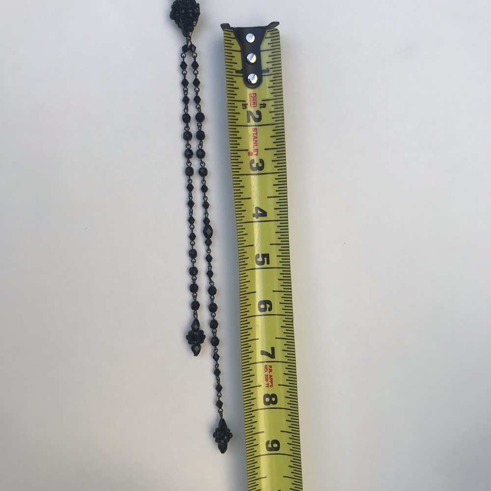 Black tassel choker. Liz Claiborne 15” length with 9” tassels - Picture 9 of 11